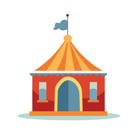 Amusement Park Vector Flat Design Template Elements Circus Tent Icon