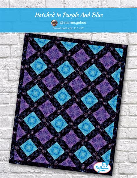 Hatched In Purple And Blue Blue And Purple Quilt Sizes Quilt Patterns