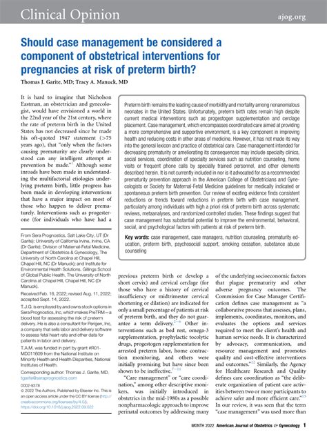 Pdf Should Case Management Be Considered As A Component Of Obstetric