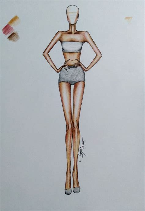 Skin Tone Rendering Croquis Drawing Illustration Fashion Design