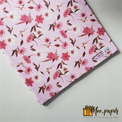 Jual Kertas Kado Sansan Wawa Motif Fflower White Pink Bungkus