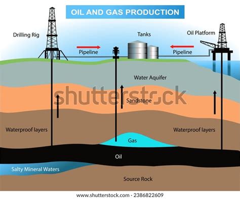 Oil Gas Production Diagram Science Vector Stock Vector (Royalty Free ...