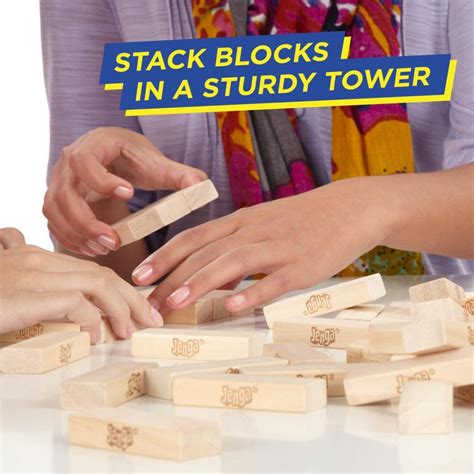 Classic Jenga Game With Genuine Hardwood Blocks Jenga Brand Stacking