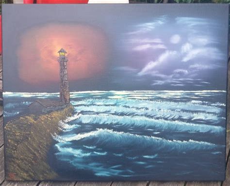 Night Lights Oil Painting Bob Ross Style | Etsy