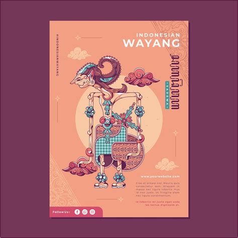 Premium Vector Indonesian Traditional Wayang Sadewa Poster Template