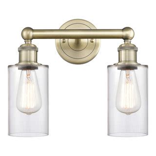 Clymer Light Bath Vanity Light Antique Brass Industrial