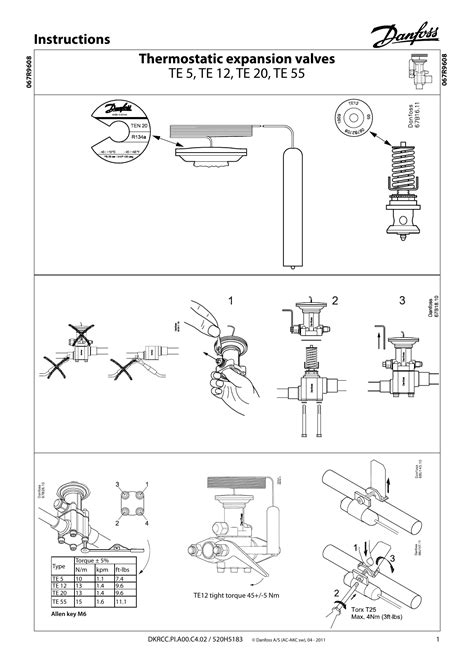 Danfoss Type TE For R744 CO2 Thermostatic Expansion Valve