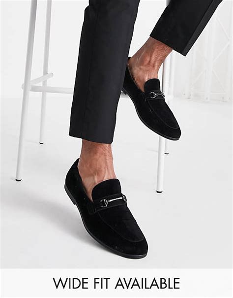 Asos Design Loafers In Black Faux Suede With Snaffle Detail Asos