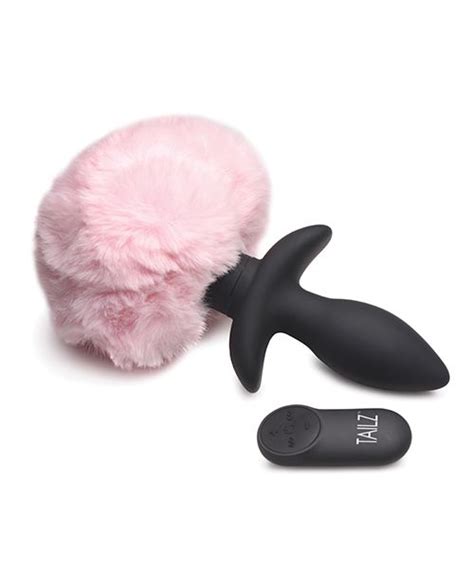 Tailz Waggerz Moving Vibrating Bunny Tail Anal Plug W Remote Pink