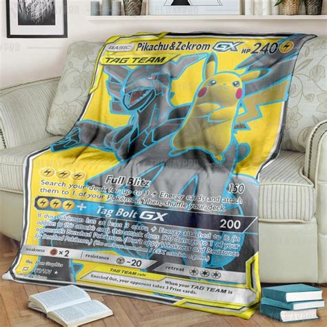 HOT Pikachu And Zekron Gx Pokemon Blanket
