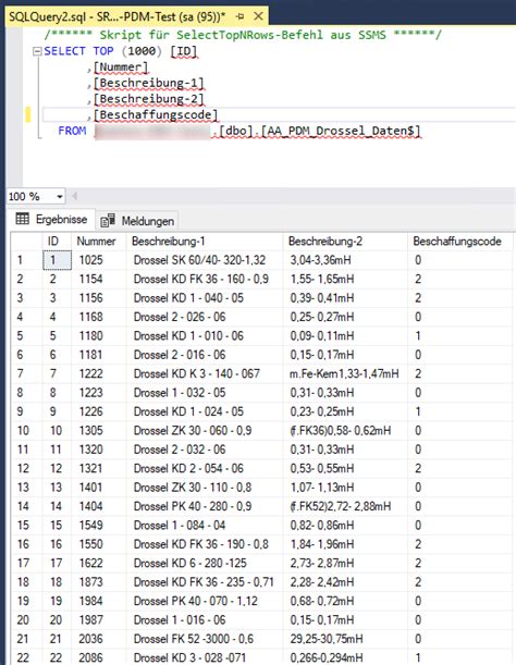 SQL Liste Nur Eine Spalte DS SolidWorks SolidWorks Enterprise PDM