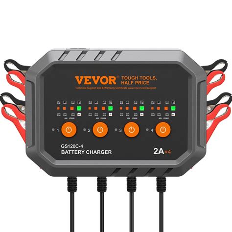 Vevor Smart Battery Charger 8 Amp Lifepo4 Lead Acid Agm Gel Sla