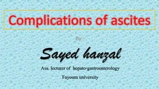 Complications of ascites | PPT