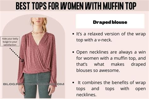 What style tops look good on women with a muffin top