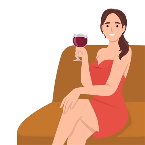 Mujer con copa de vino Imágenes Vectoriales Gráfico Vectorial de Mujer