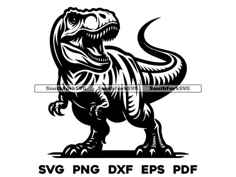 Trex Tyrannosaurus Rex Svg Png Dxf Eps Pdf Vector Graphic Etsy