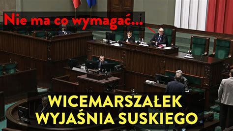 WICEMARSZAŁEK ZGORZELSKI WYJAŚNIA MARKA SUSKIEGO YouTube