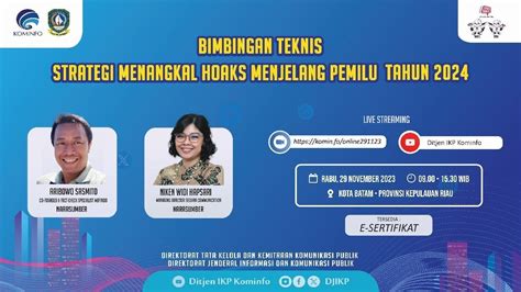 Webinar Bimbingan Teknis Strategi Menangkal Hoaks Menjelang Pemilu