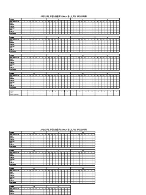 Jadual Pembersihan Tandas Pdf