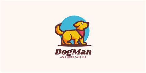 Dog Man Simple Mascot Logo #386552 - TemplateMonster