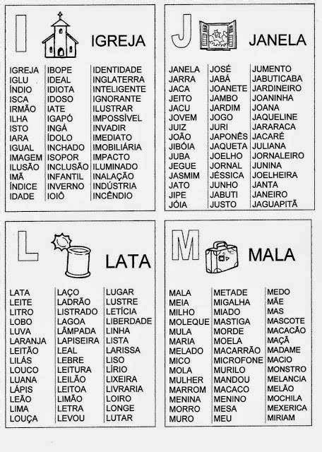 Aí sim colega Lista de palavras de A a Z