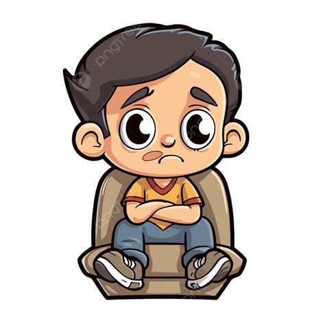 Cartoon Angry Boy Sitting In Car Cartoon Isolated Vector Illustration