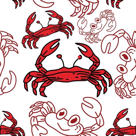 Crab Pattern Seamless Design Template Vector 2717509 Vector Art At Vecteezy