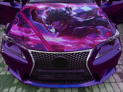 Car Hood Wrap Anime Slayer Vinyl Sticker Full Color Custom Decal Fit