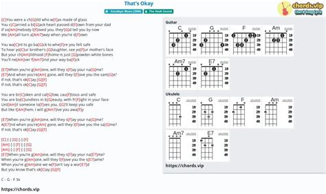 Chord: That's Okay - tab, song lyric, sheet, guitar, ukulele | chords.vip