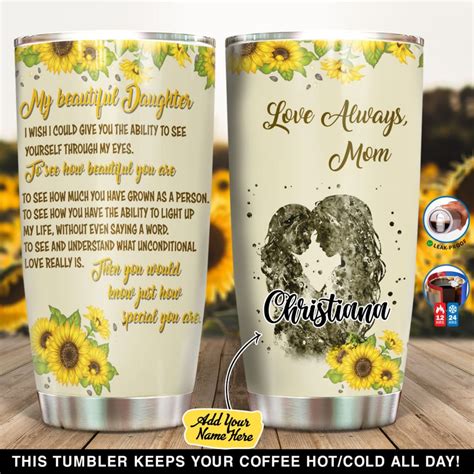 Sunflower To My Beautiful Daughter Personalized Tumbler Teeuni