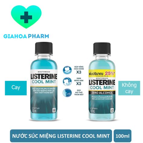 HCM Nước súc miệng Listerine Cool Mint 100ml Cay Không Diệt