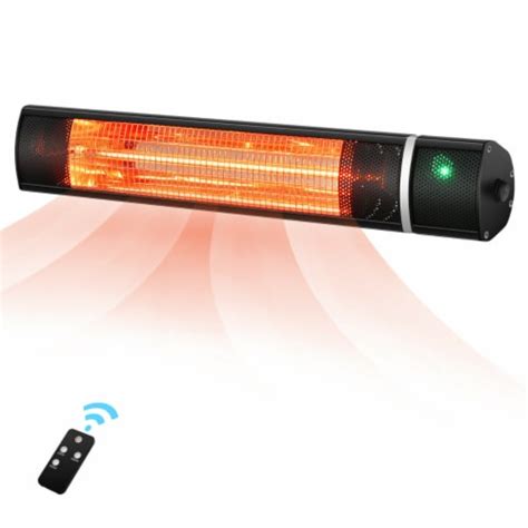 Gymax 1500W Electric Patio Heater Wall Mounted Infrared Heater W Remote