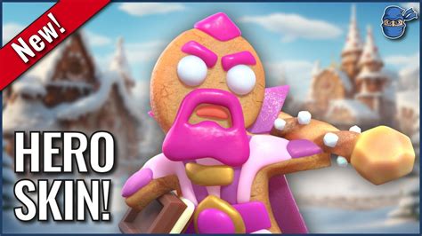 New Gingerbread Warden Hero Skin December 2023 Clash Of Clans Youtube