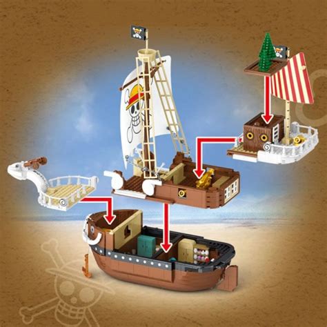 ONE PIECE GOING MERRY NAVE PIRATA LUFFY CHOPPER NAMI ZORO LEGO COMPATIBILE