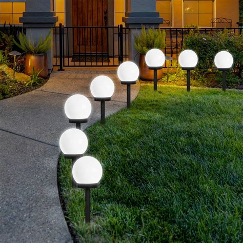 Flowood Led Solar Garden Light Solar Globe Lights Outdoor Globe Stake