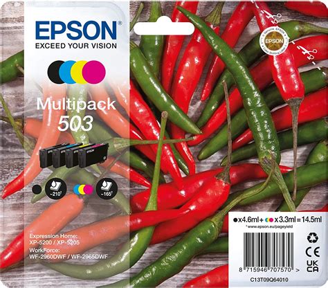 Epson Original 503 Tinte Chili Multipack 4 Farbig Standard XP 5200 XP