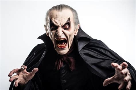 Premium Photo A Man Dressed As A Vampire With His Hands Out