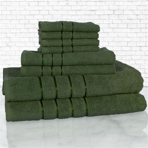 Plymouth Home 8 Piece 100 Cotton Bath Towel Set Plush Bathroom