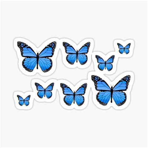 Blue Monarch Butterflies Sticker By Colleenm2 Redbubble