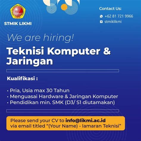 Lowongan Kerja Teknisi Jaringan Fiber Optik Homecare24