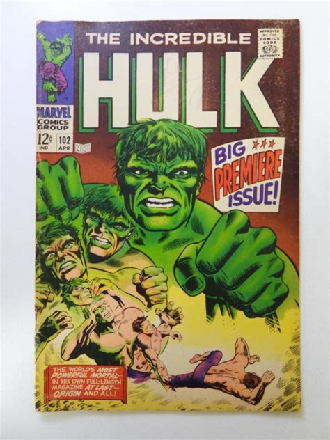 The Incredible Hulk 102 1968 VG FN Condition Comic Books Silver