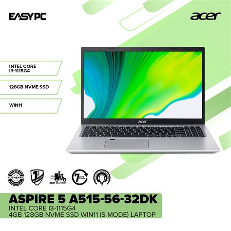 Easypc Acer Aspire 5 A515 56 32dk Intel Core I3 1115g44gb128gb Nvme Ssdwin11s Mode Laptop