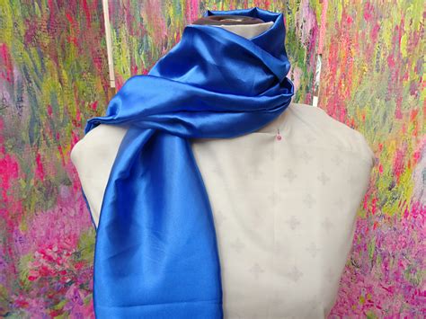 Infinity or long Satin Scarf. Royal Blue. scarf....Royal Blue Scarf 57 ...