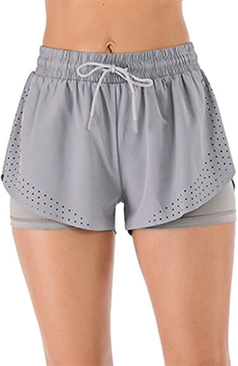 Hanmax Sport Shorts Damen Sommer Hoher Taille Shorts F R Workout