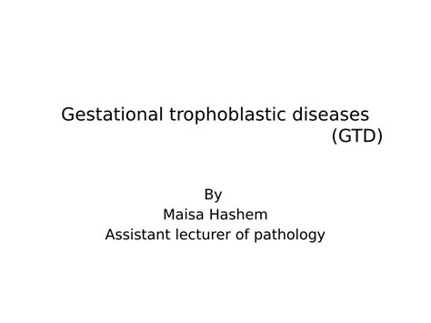 Pdf Gestational Trophoblastic Diseases