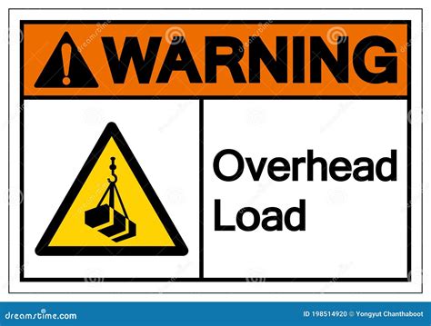 Warning Overhead Load Symbol Vector Illustration Isolated On White