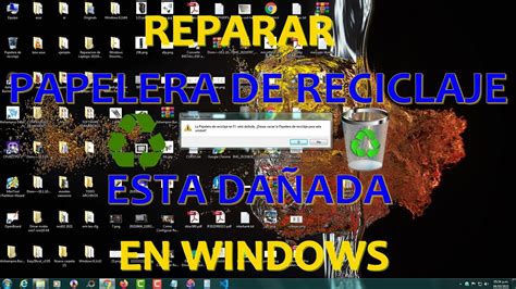 Reparar Papelera De Reciclaje Da Ada En Windows Youtube