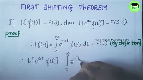 Engineering Mathematics 2 Laplace Transform First Shifting Theorem