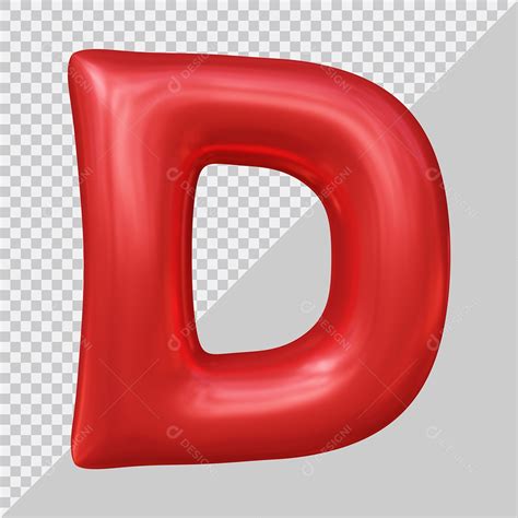 Elemento 3d Para Composição Letra D Maiúscula Vermelha Psd Download Designi