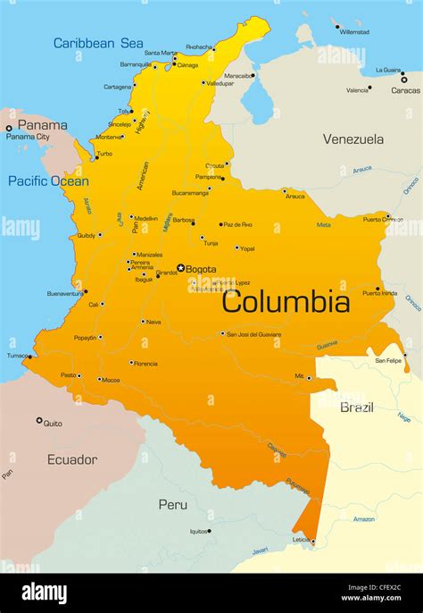 Colombia South America Map